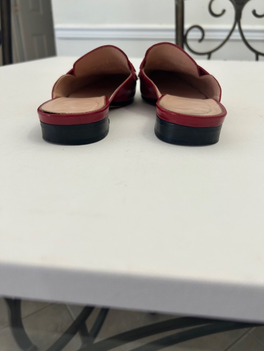 J.Crew Academy Penny Loafer Mule in cherry/apple red patent leather. size 6.5 - Picture 6 of 9